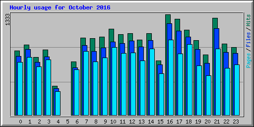 Hourly usage for October 2016