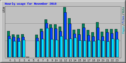 Hourly usage for November 2018