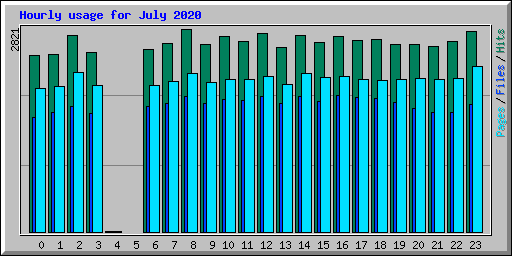 Hourly usage for July 2020