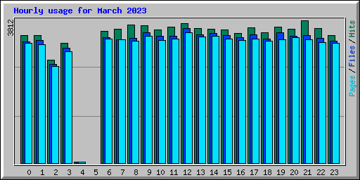 Hourly usage for March 2023