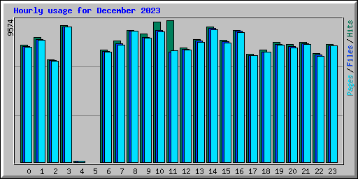 Hourly usage for December 2023